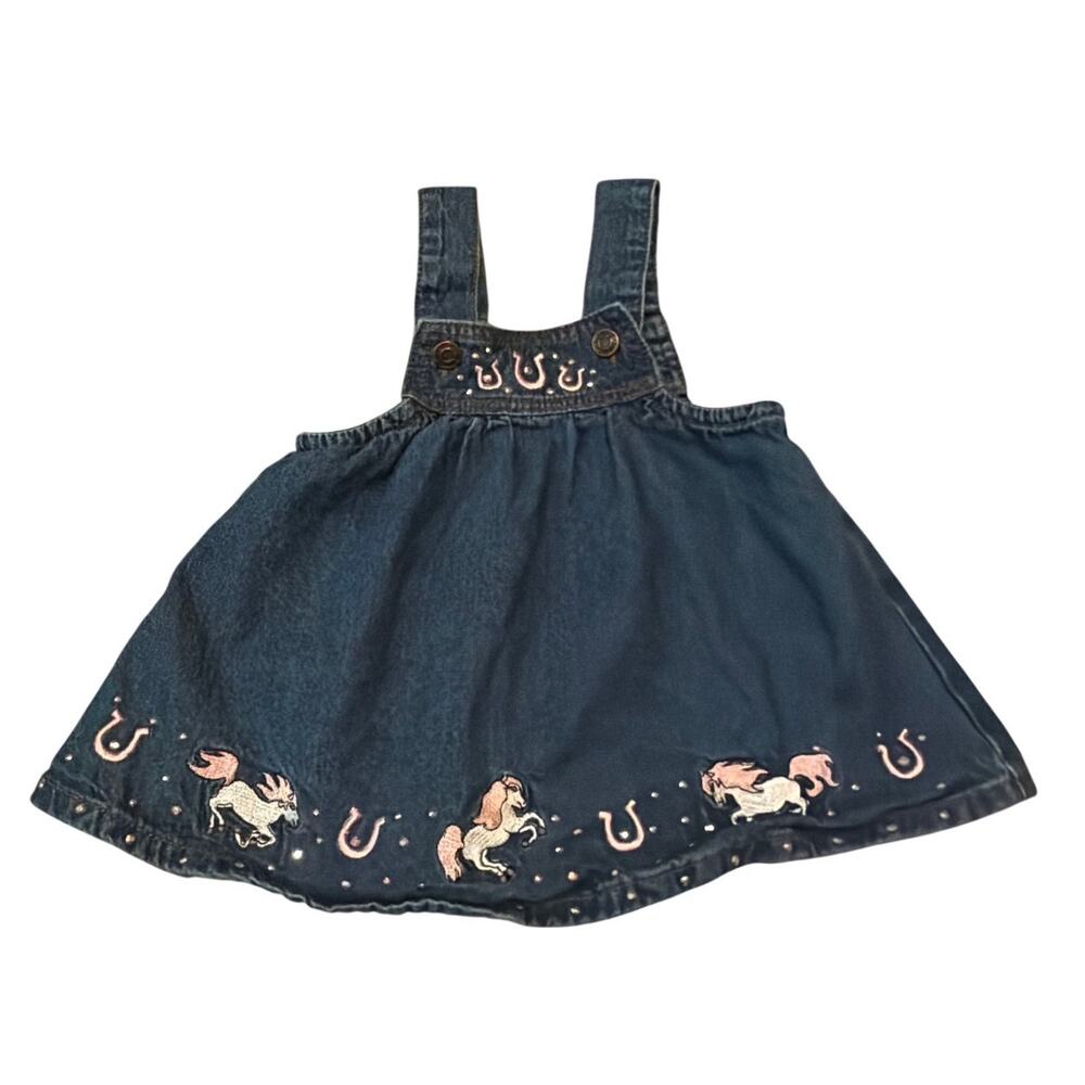 Baby Korral Denim Horse Jumper Skirtall - Size 18 Months - Western Cowgirl